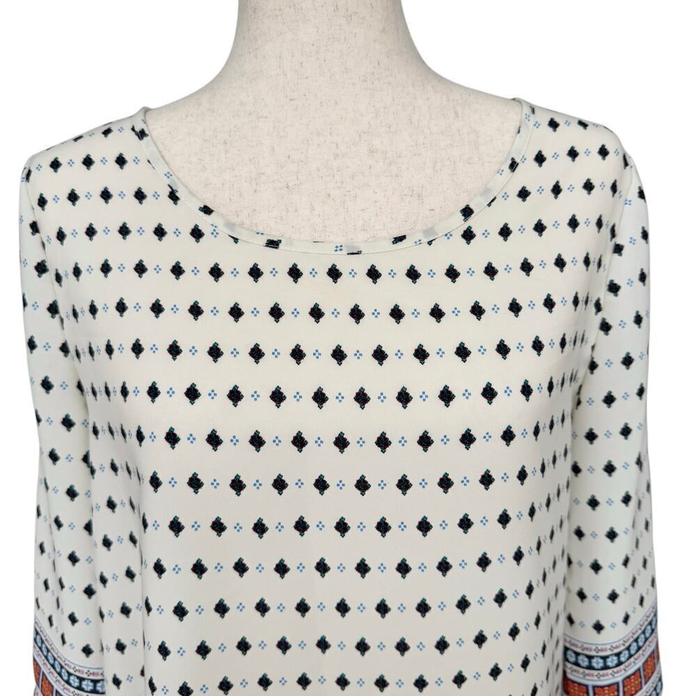 Firuzé Aztec Pattern Long Sleeve Blouse Full Zippered Back, Women’s Medium - Picture 5 of 7